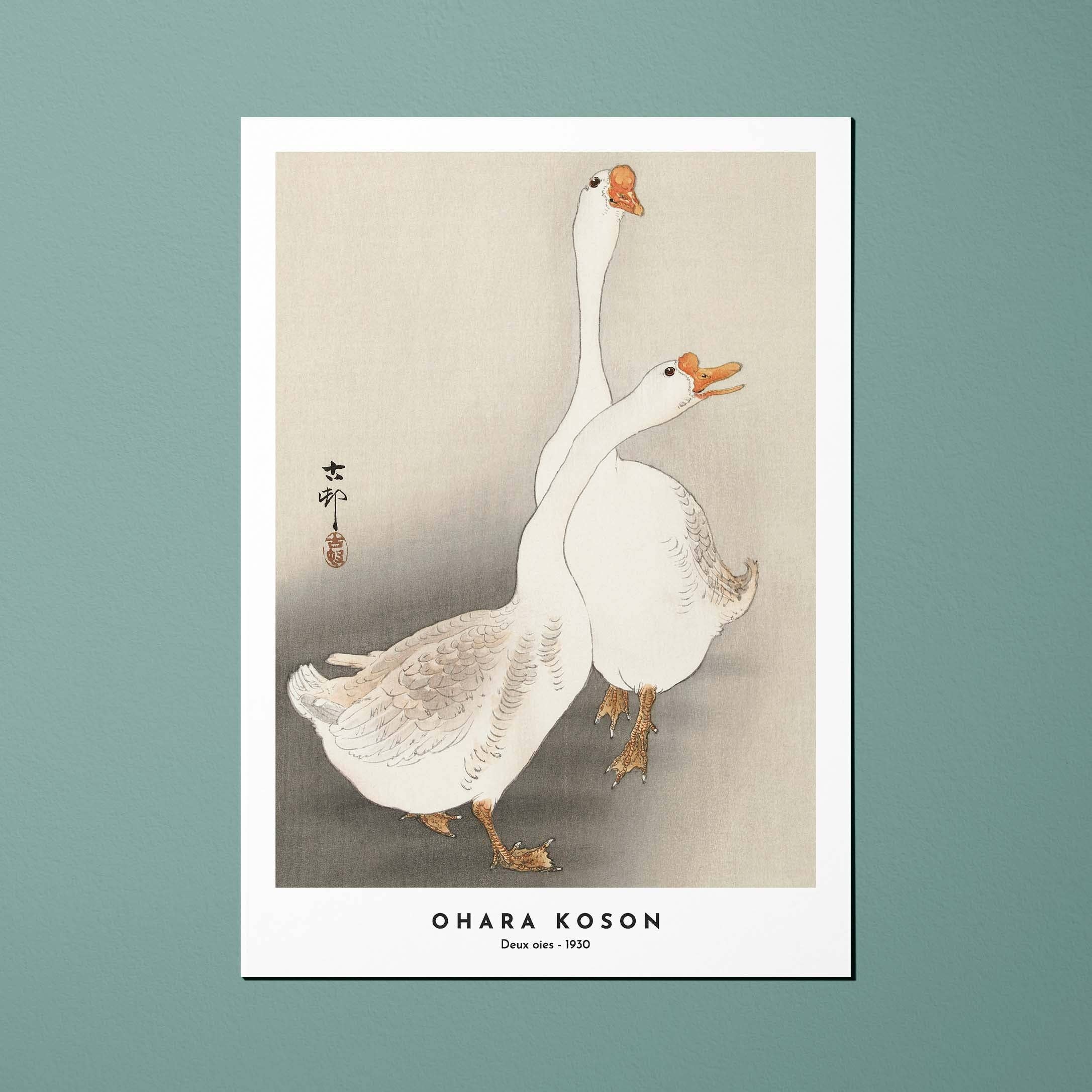 Oneart - Wholesale Postcard - Postcard Japanese Prints Two Geese - JKO00050