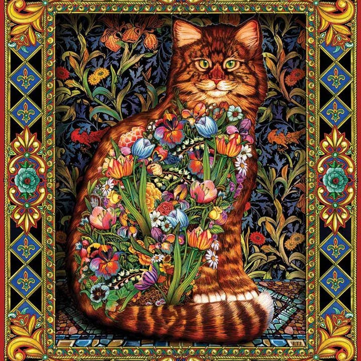 Tapestry Cat (402pz) - 1000 Piece Jigsaw Puzzle for wholesale by White Mountain Puzzles
