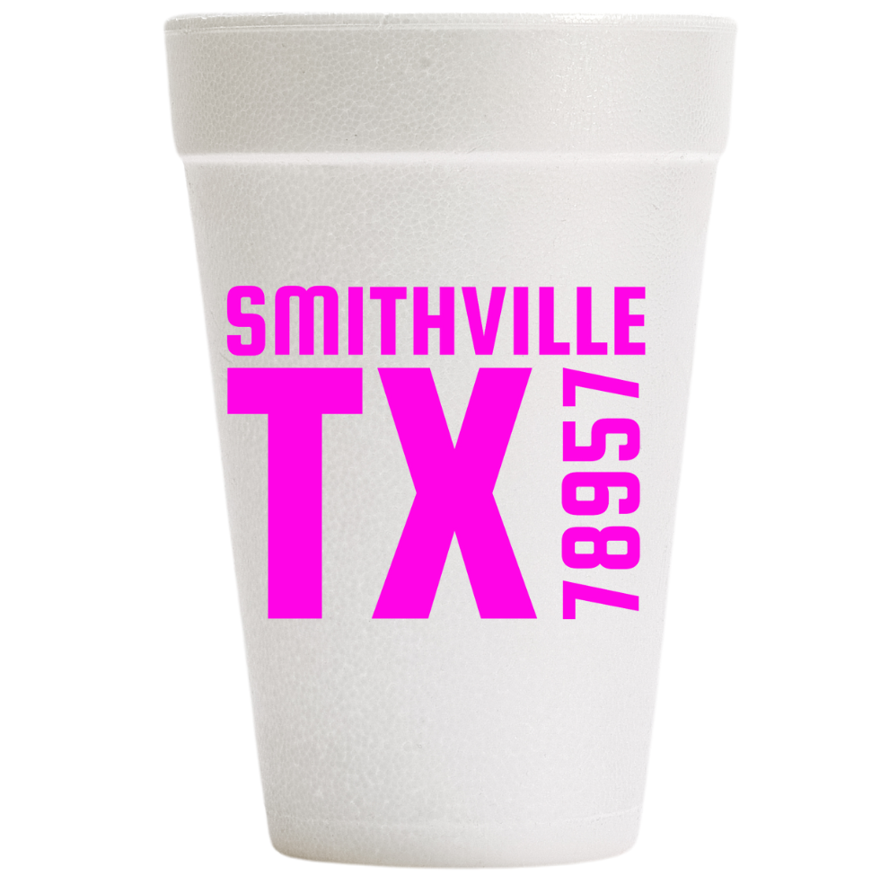 Southern Ink - Wholesale Disposable Cup - Zip Code Cups4