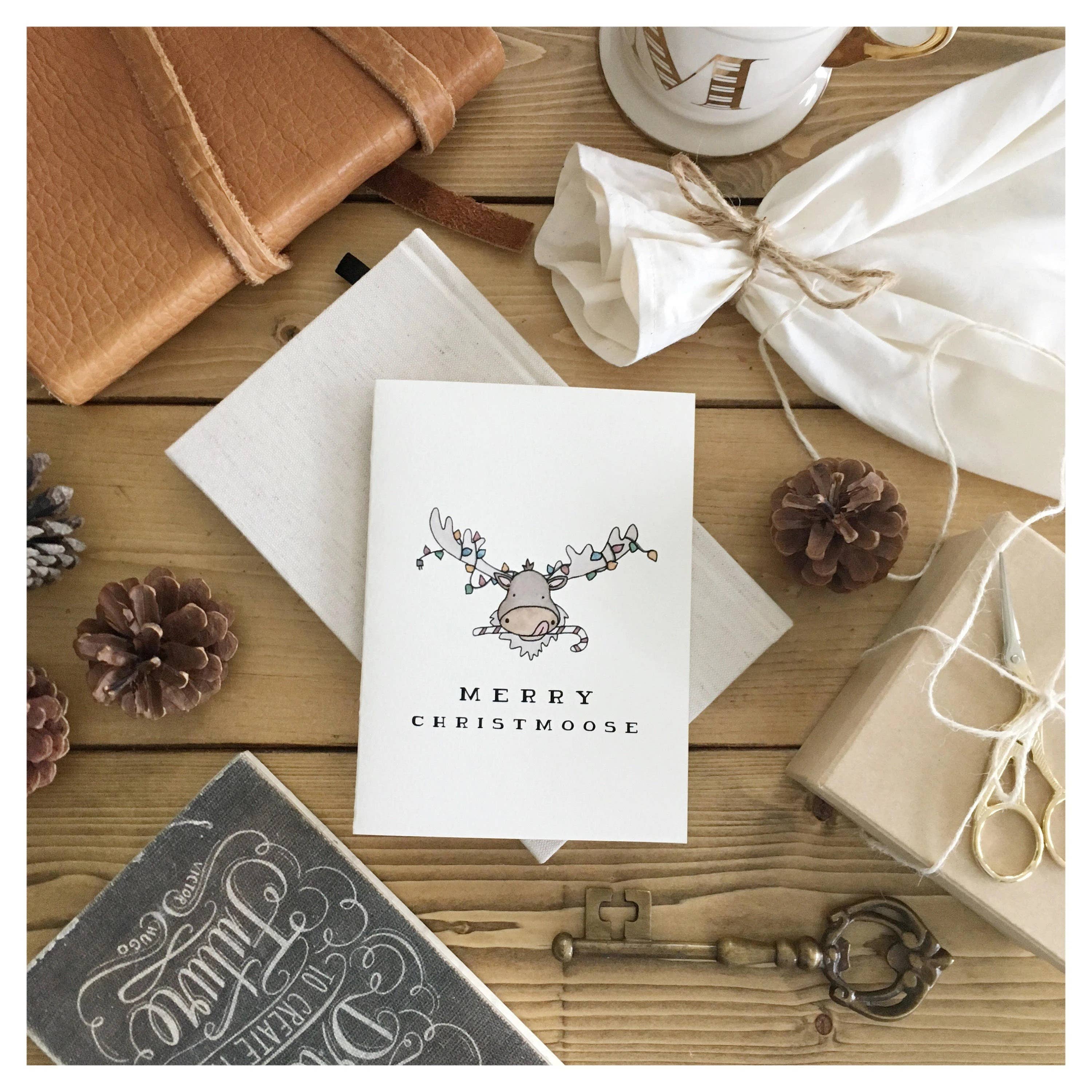 kenziecards - Wholesale Christmas Card - Holiday – “Merry Christmoose” Punny Moose Christmas Greeting1