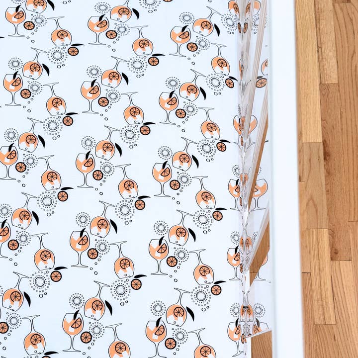 Amalfikust Aperol Spritz Wit Ledikantlaken voor wholesale door Basically Soho