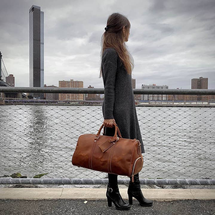 Steel Horse Leather - Wholesale Weekender Bag - Unisex - The Dagny Weekender | Large Leather Duffle Bag6