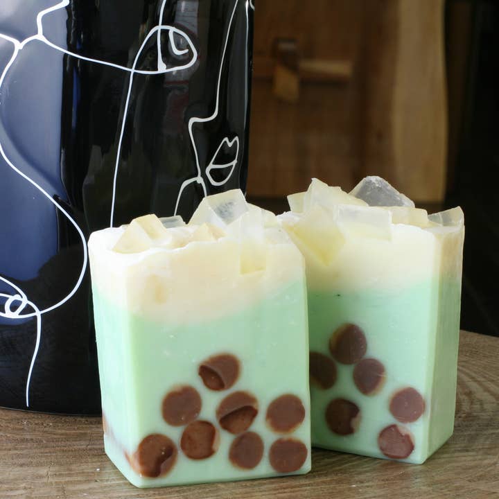 One Leaf Soap - Wholesale Bar Soap - Organic Green Tea Boba Tea Handmade Soap