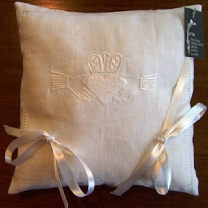 Irish Linen Wedding Ring Cushion for wholesale by Thomas Fergusons Irish Linen