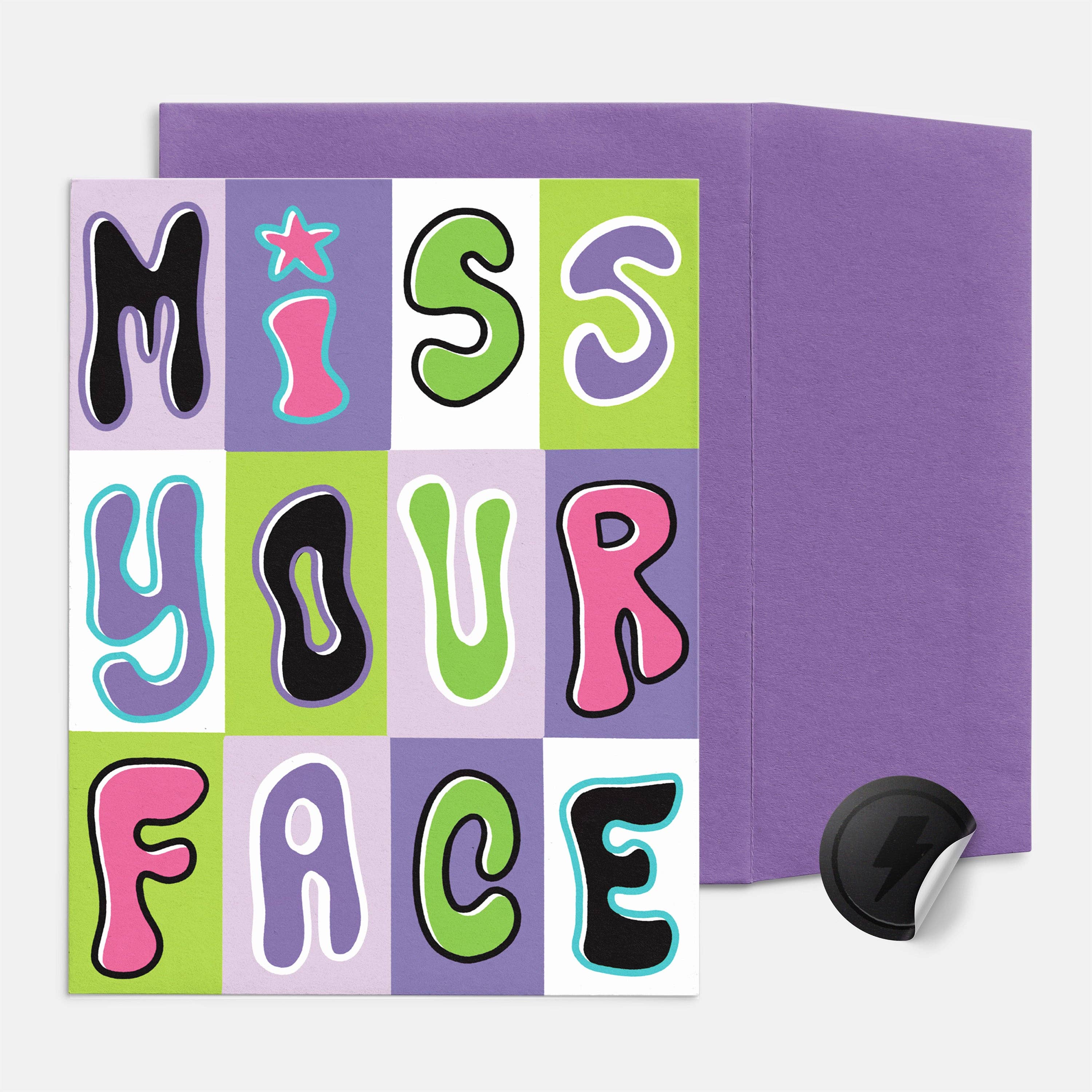 Rock'N Paper - Wholesale Friendship Card - Miss Your Face Card2