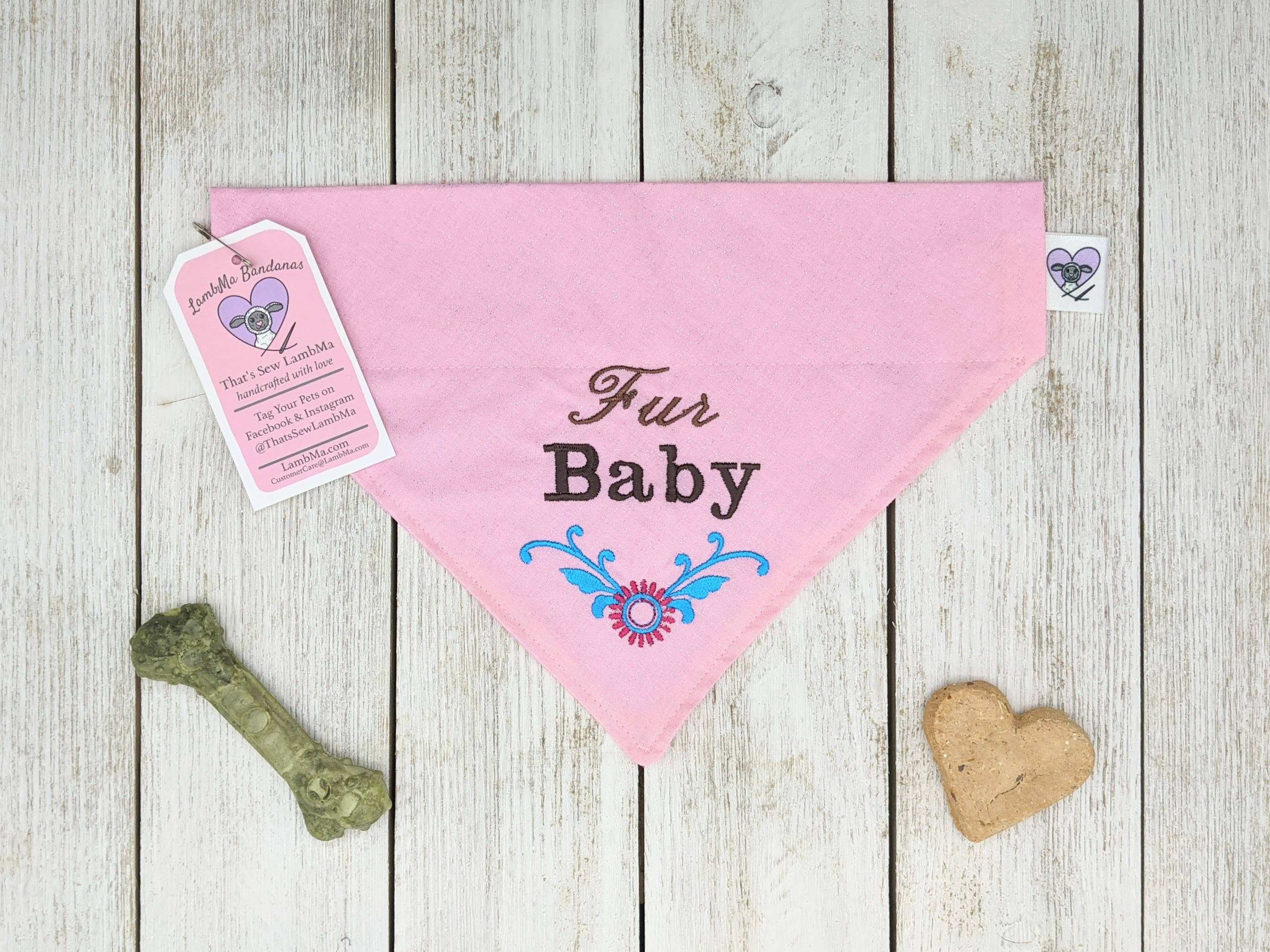 That's Sew LambMa - Wholesale Pet Bandana - Dog - Fur Baby Pink - Embroidered - Dog Bandana