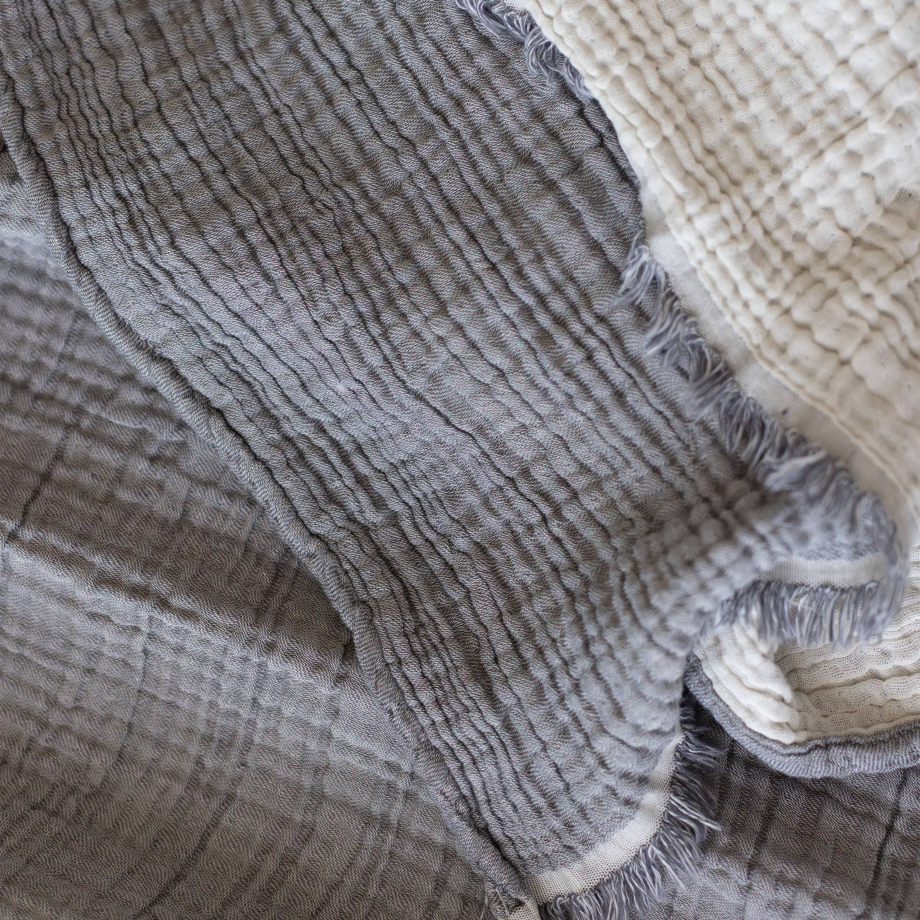 Vivamaison - Vente Plaids - Couvre-lit en mousseline frangé 100 % coton doux, 4 couches premium32