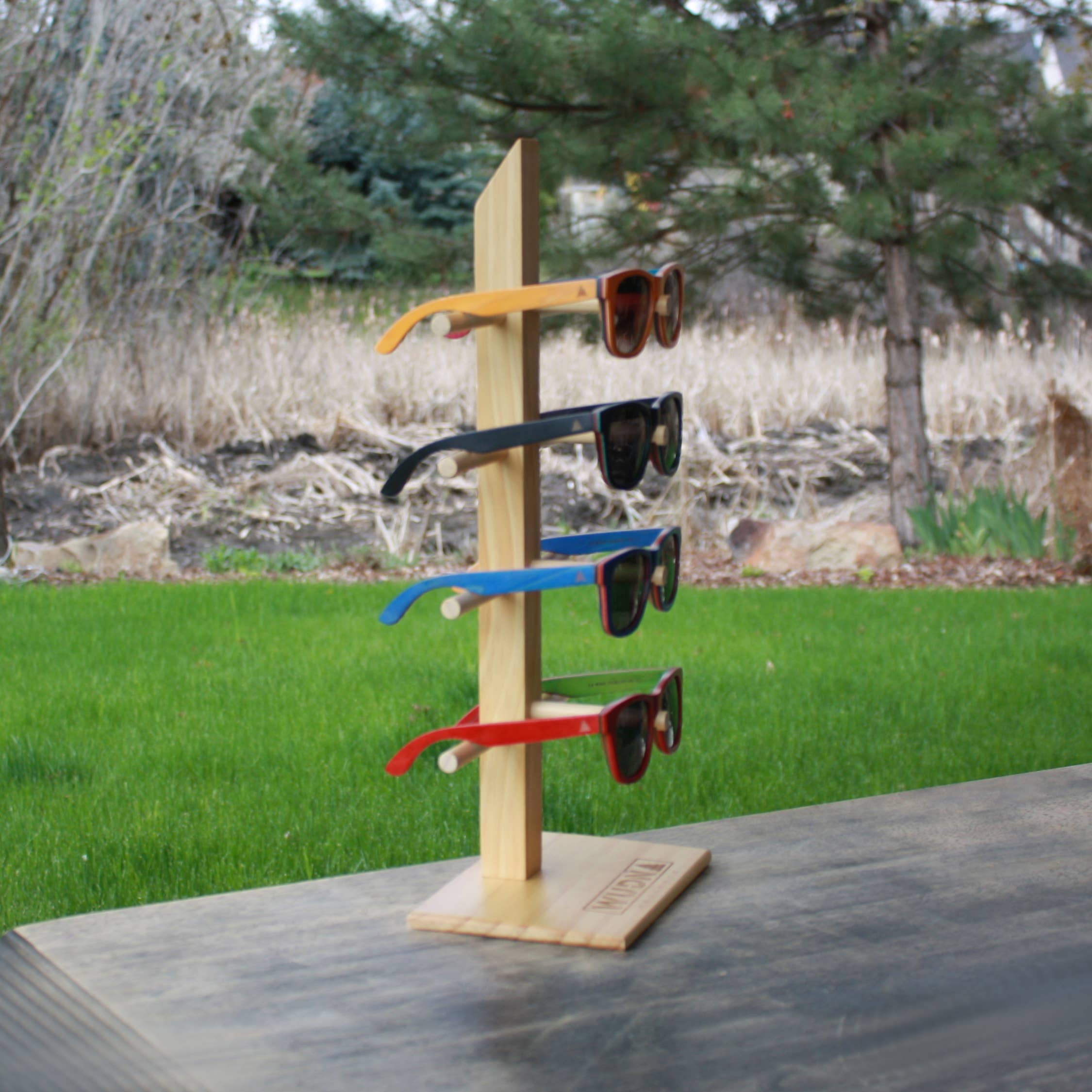 WUDN Handcrafted - Wholesale Sunglasses - Unisex - WUDN Bamboo Retail Sunglasses Display Fixture (4-Pair)2