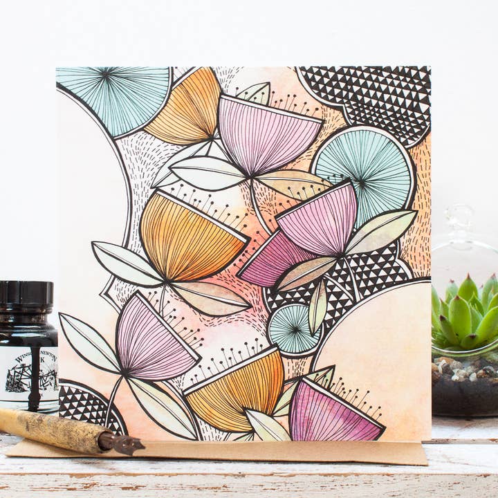 Zen Garden Greetings Card for wholesale by Jessica Wilde