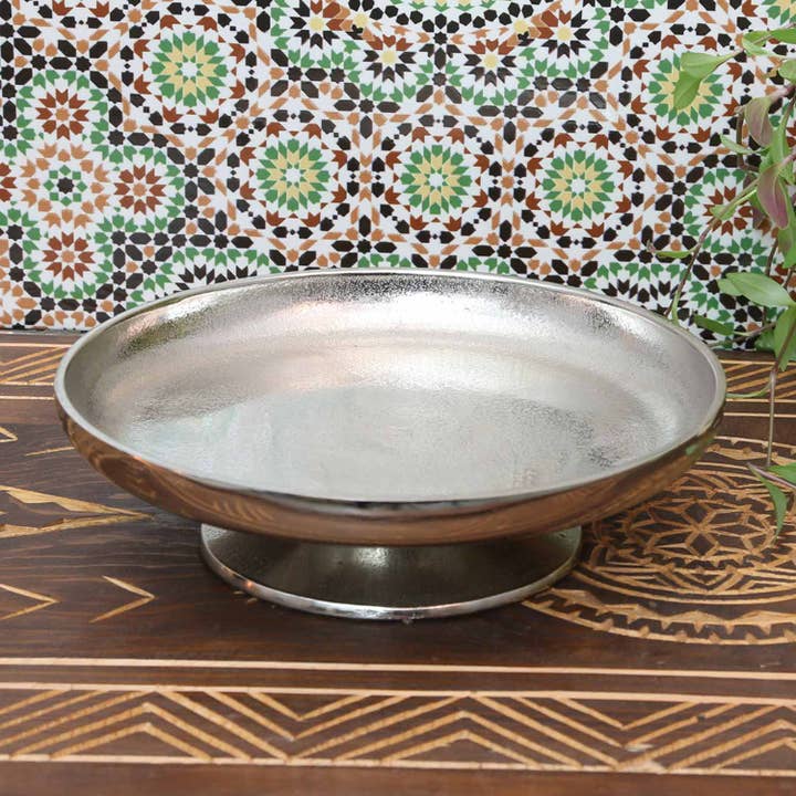 Casa Moro - Vente Plateaux de service - Assiette à gâteau Livorno M en argent avec plateau de service à base ronde4