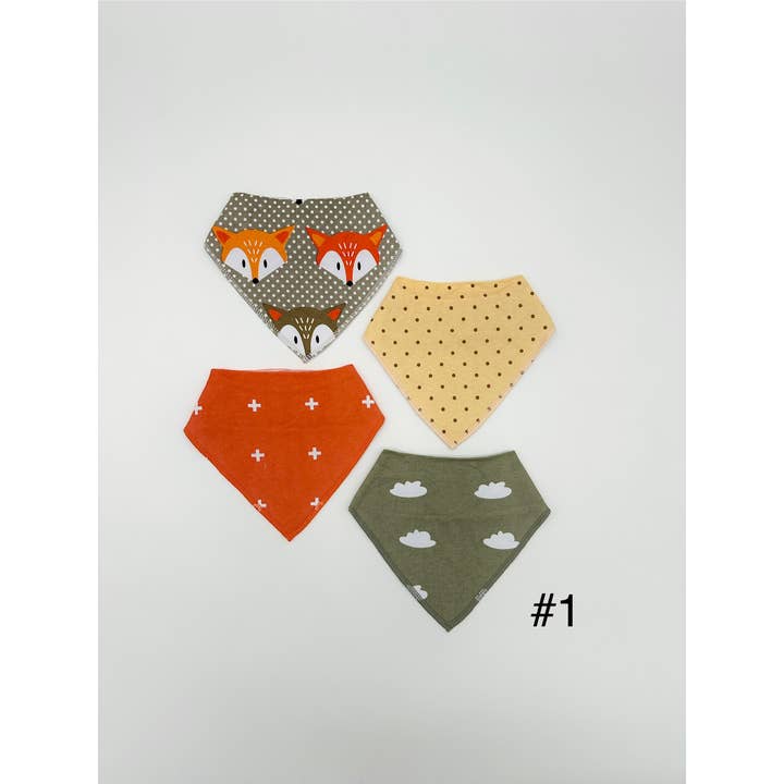 OLIVE & CRADLE - Wholesale Bib - Baby - Organic Cotton Baby Bibs – 4-Pack Bundle