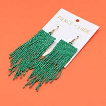 Pierce + Hide - Wholesale Tassel Earrings - Custom Beaded Square Fringe Earrings | Fringe Dangle0