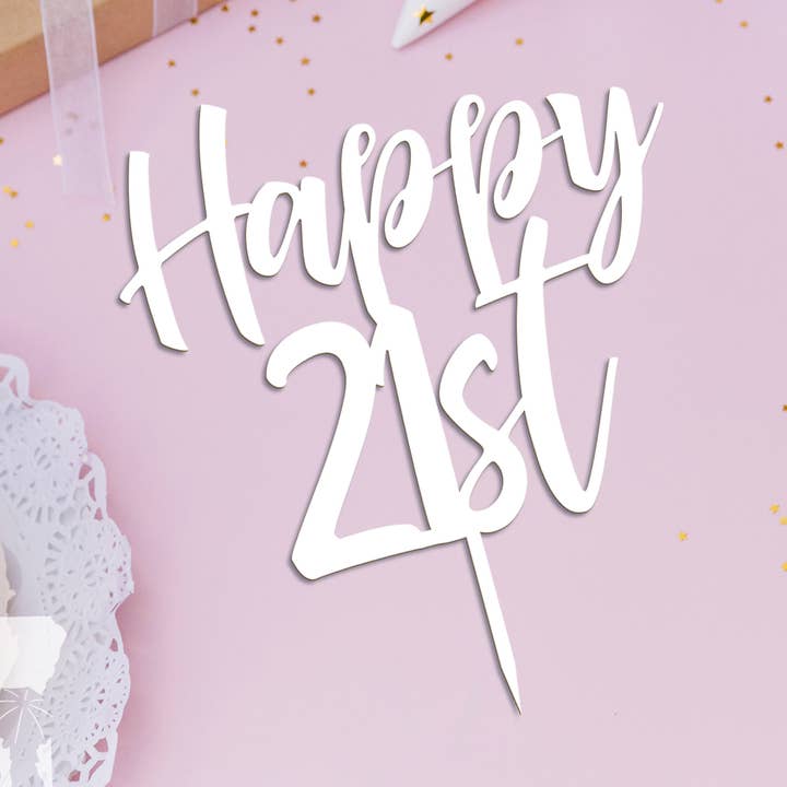 Decoración para tarta de cumpleaños 21 — Milestone Birthday - Decoración para tarta para venta al por mayor de Northern Country Girl Designs, LLC