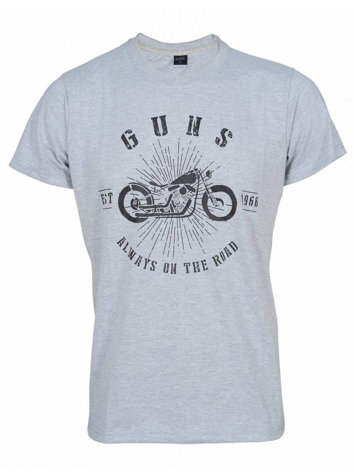 T-Shirt en coton ROAD Grey pour la vente par Guns