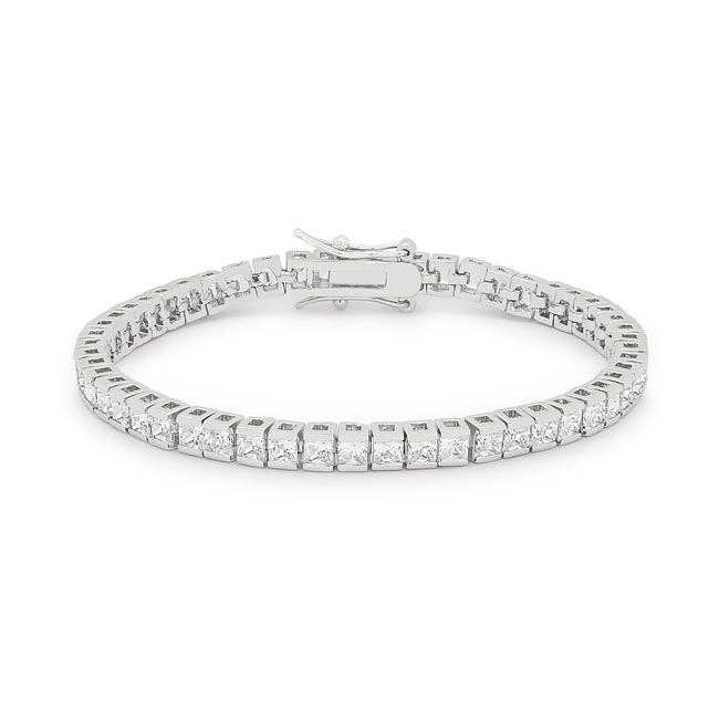 Princess Cubic Zirconia Tennis Bracelet for wholesale by JGoodin