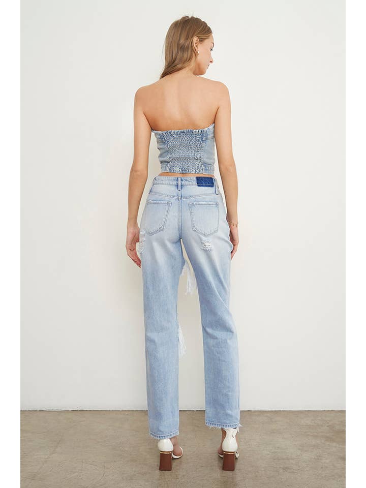 Insane Gene USA - Vendita all'ingrosso Jeans - Donna - Jeans larghi strappati a vita alta3