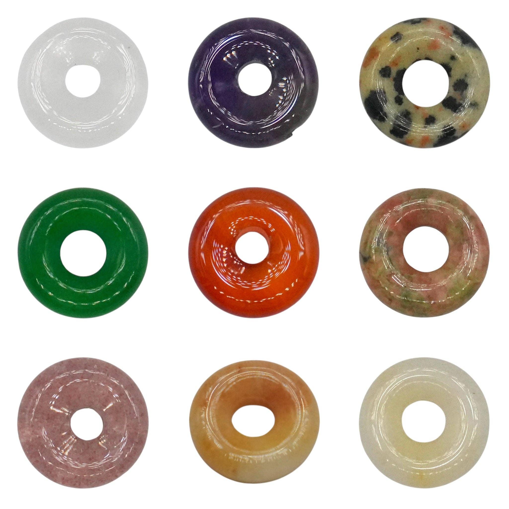 Foliesbijoux - Wholesale Spiritual Stone/Crystal - Set of 10 donuts (17 stones & two sizes available)1