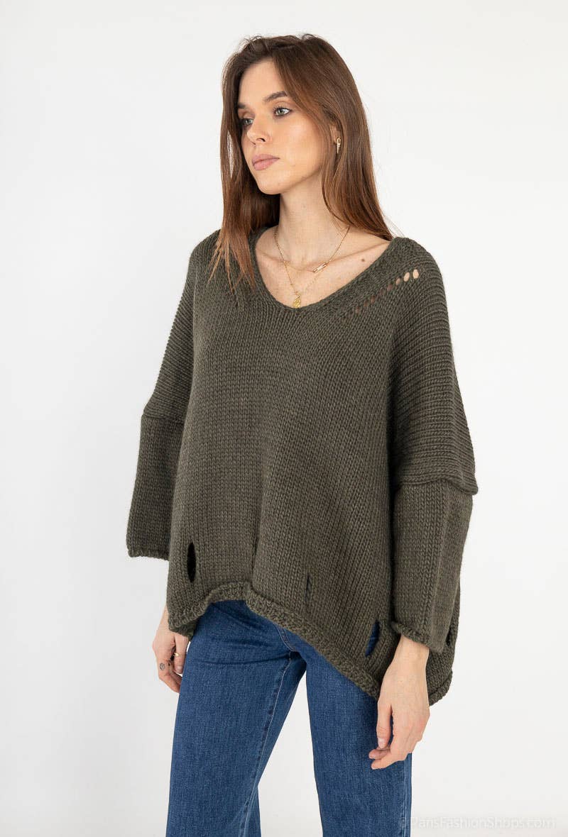 LINEN & COTTON HOUSE - Wholesale Knitted jumper – Women′s - ALPACA SWEATER 086027