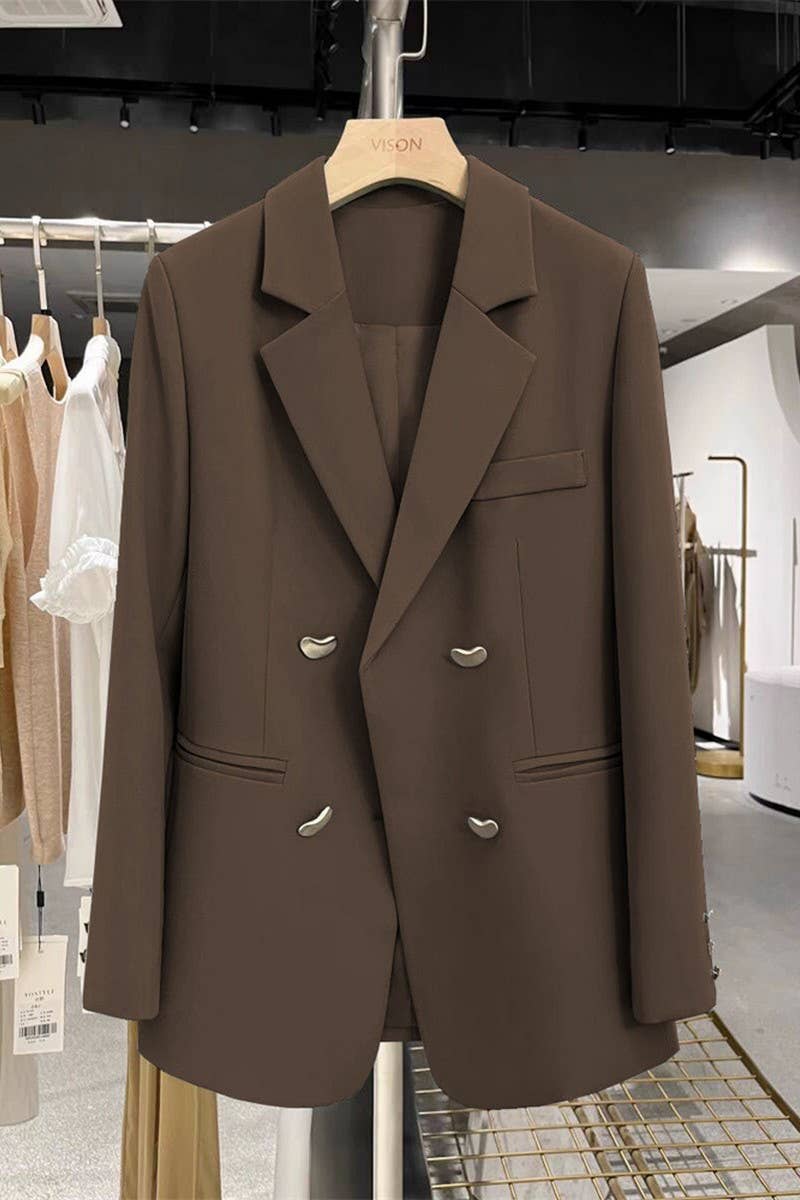 NINEXIS - Wholesale Blazer - Women's - CWOBL0141_LOOSE-FITTING METAL BUTTONED BLAZER2