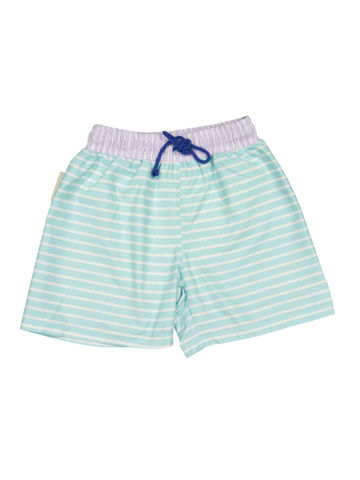 Calções de banho clássicos com riscas em tons pastel por atacado de Paperboat