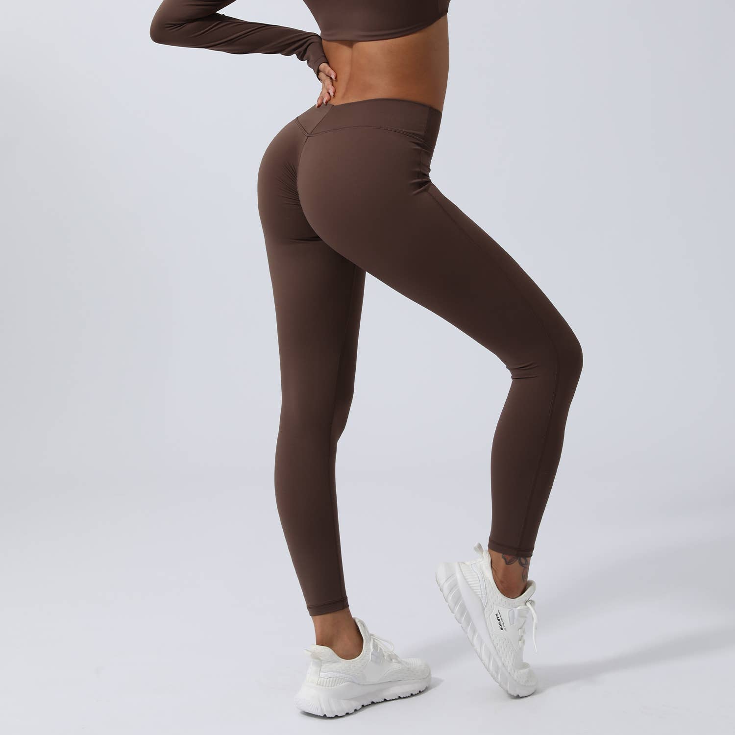 Sodalemon - Wholesale Athletic/Lounge Leggings - Women's - Women Peach Hip V Cross Back Fitness Yoga Leggings1