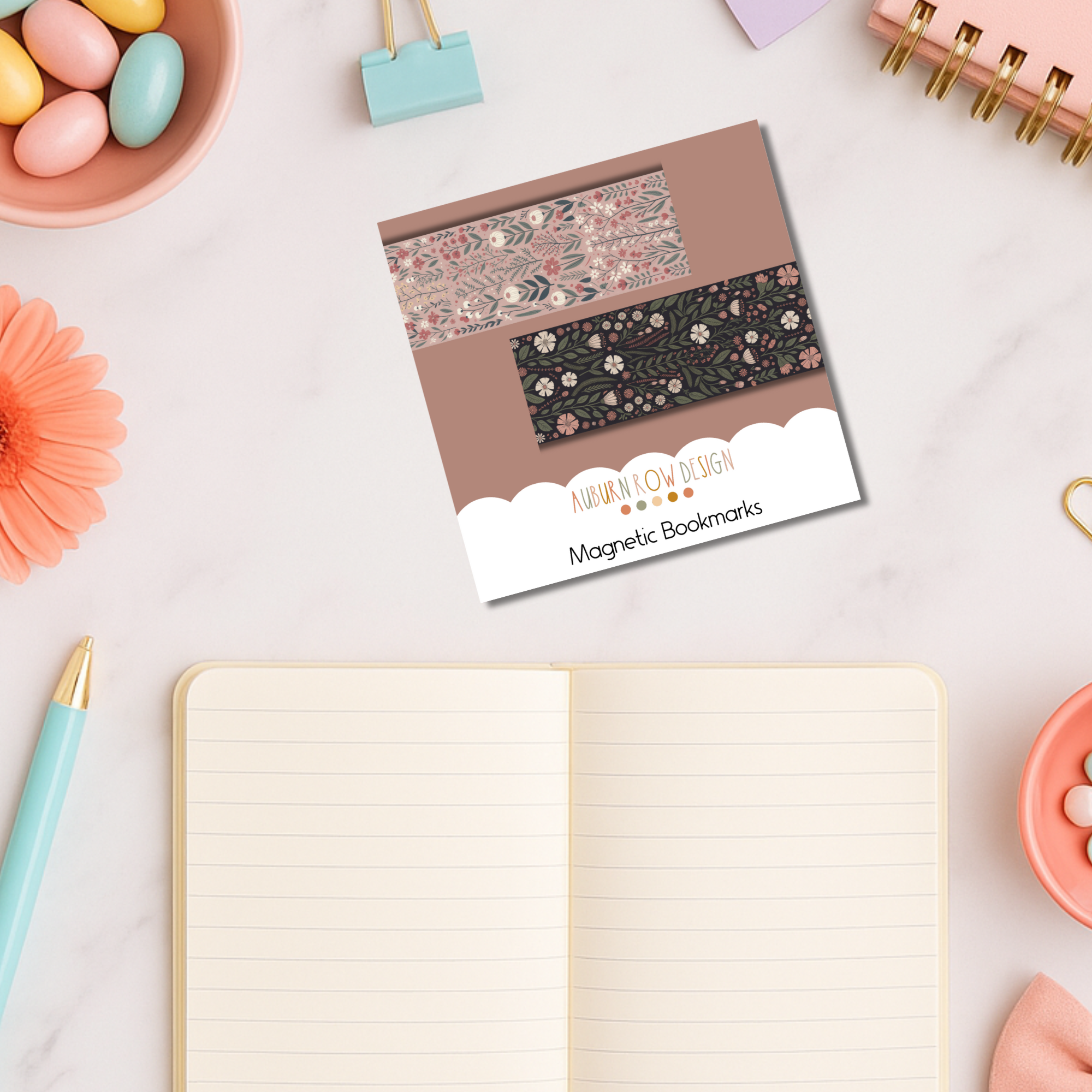 Auburn Row Design – Großhandel Lesezeichen – Cottagecore Blumen Magnet-Lesezeichen-Set6