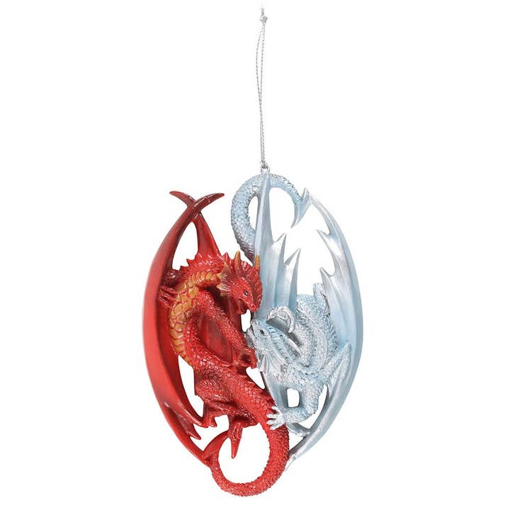 Something Different Wholesale – wholesale Ornament – Fire and Ice Dragon Hanging Ornament by Anne Stokes1