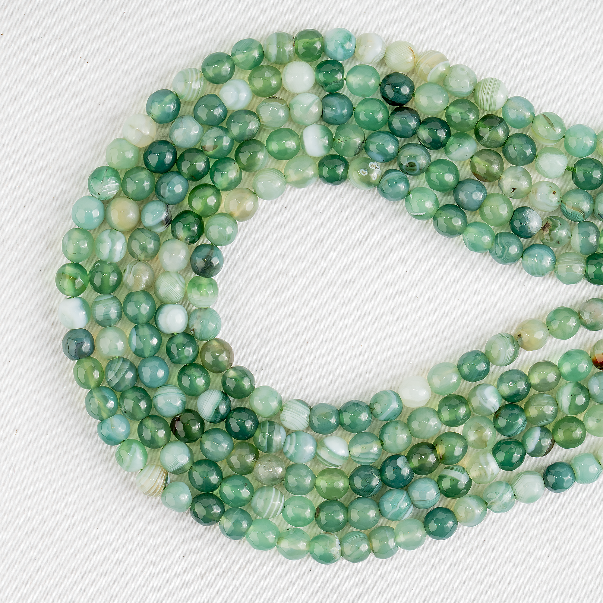 Soothing Crystals Beads - Wholesale Kralen - Facetkraal | Gestreepte Groene Agaat | Kristalkralen10