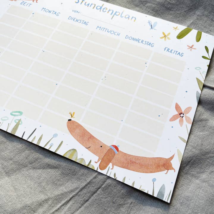 Hannahs Firlefanz - Wholesale Calendar - Timetable Dachshund, school start, school cone, school enrollment3