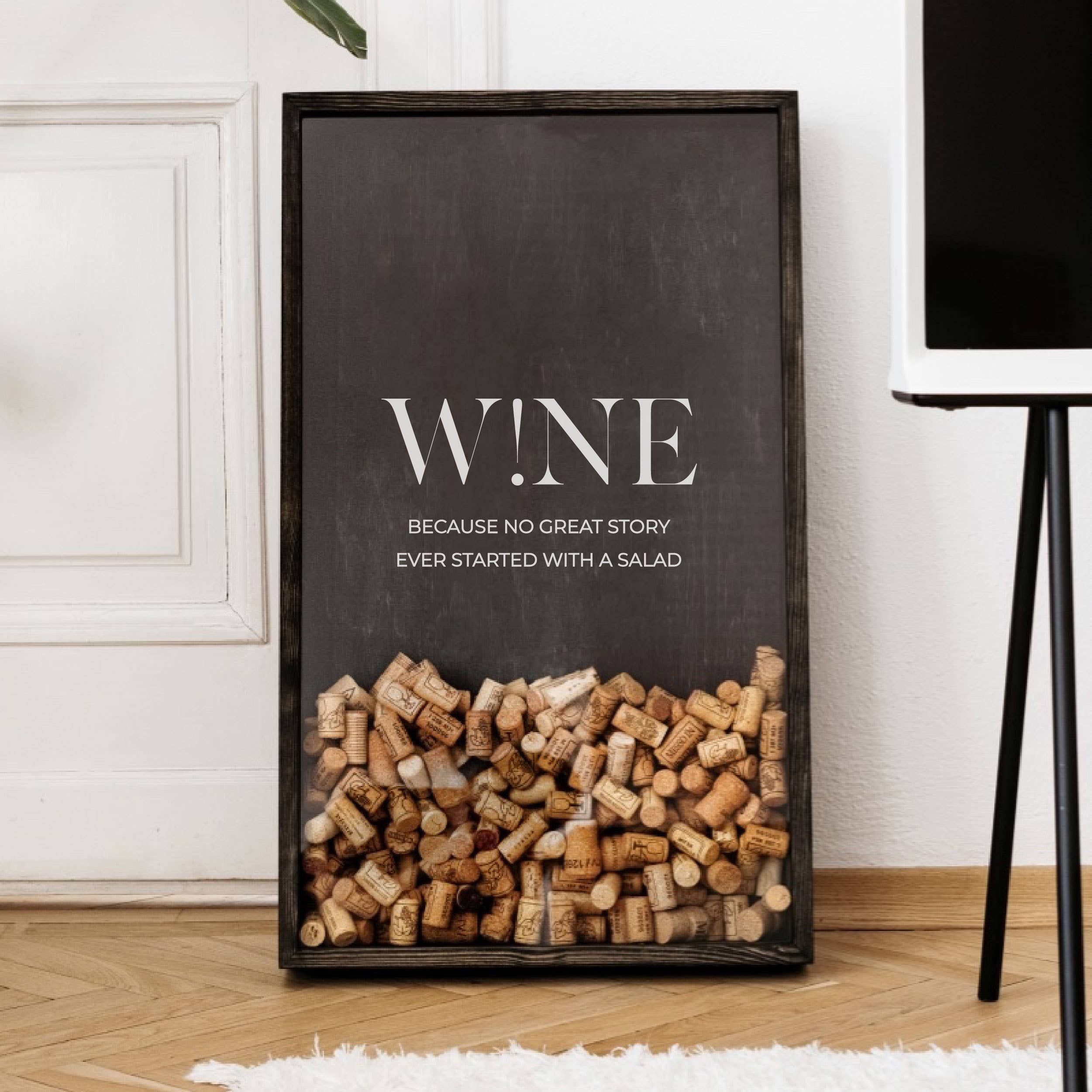 The Corkbox Company - Wholesale Wall Accent - Wine Wall Decor, Wine Art „W!ne” Wine Cork Holder 10