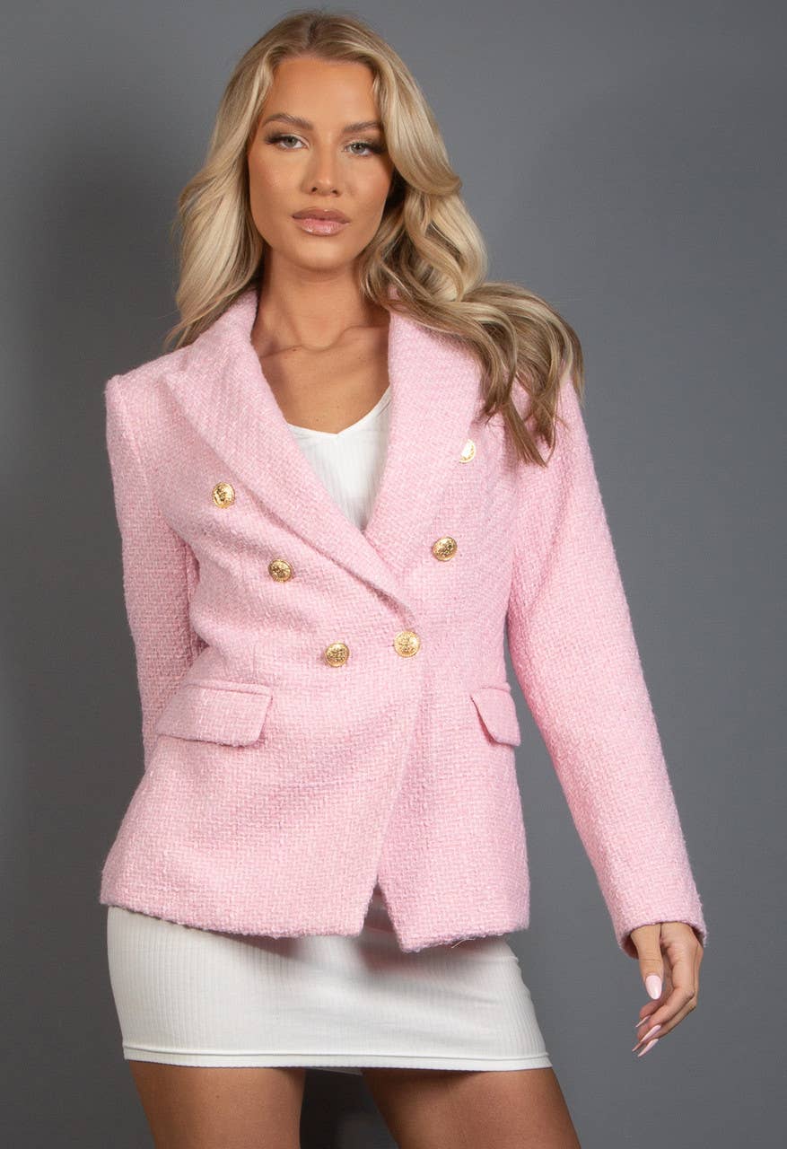Attentif Paris – wholesale Jacket – Women's – Slim Fit Plain Tweed Jacket32
