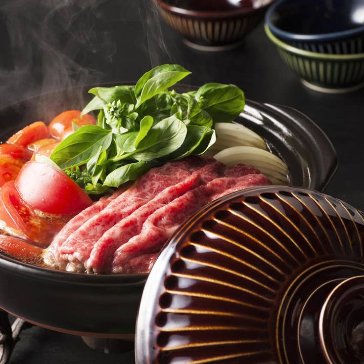 Urban Tokyo - Wholesale Cooking Pot - 90oz Banko Ware Ginpo Donabe Hot Pot Kikuhana Design Candy Brown JP (1/6)2