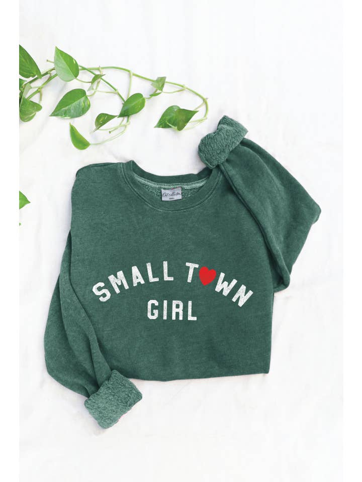 OAT COLLECTIVE - Wholesale Graphic Sweatshirt - Women's - SMALL TOWN GIRL Mineral Graphic Sweatshirt2