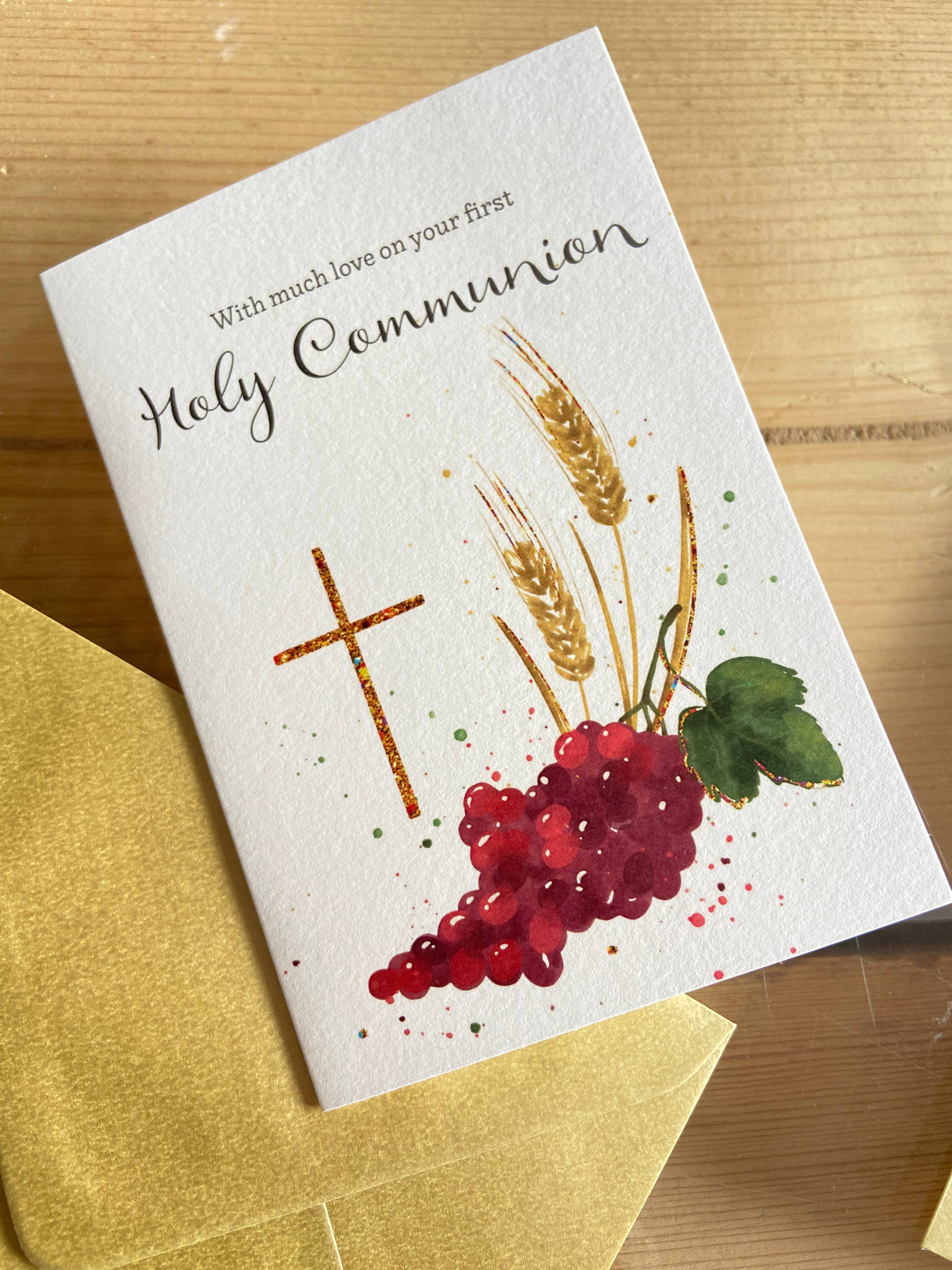 Dandelion Stationery - Wholesale Confirmation & Communion Card - First Holy Communion - Much Love - Greetings card1
