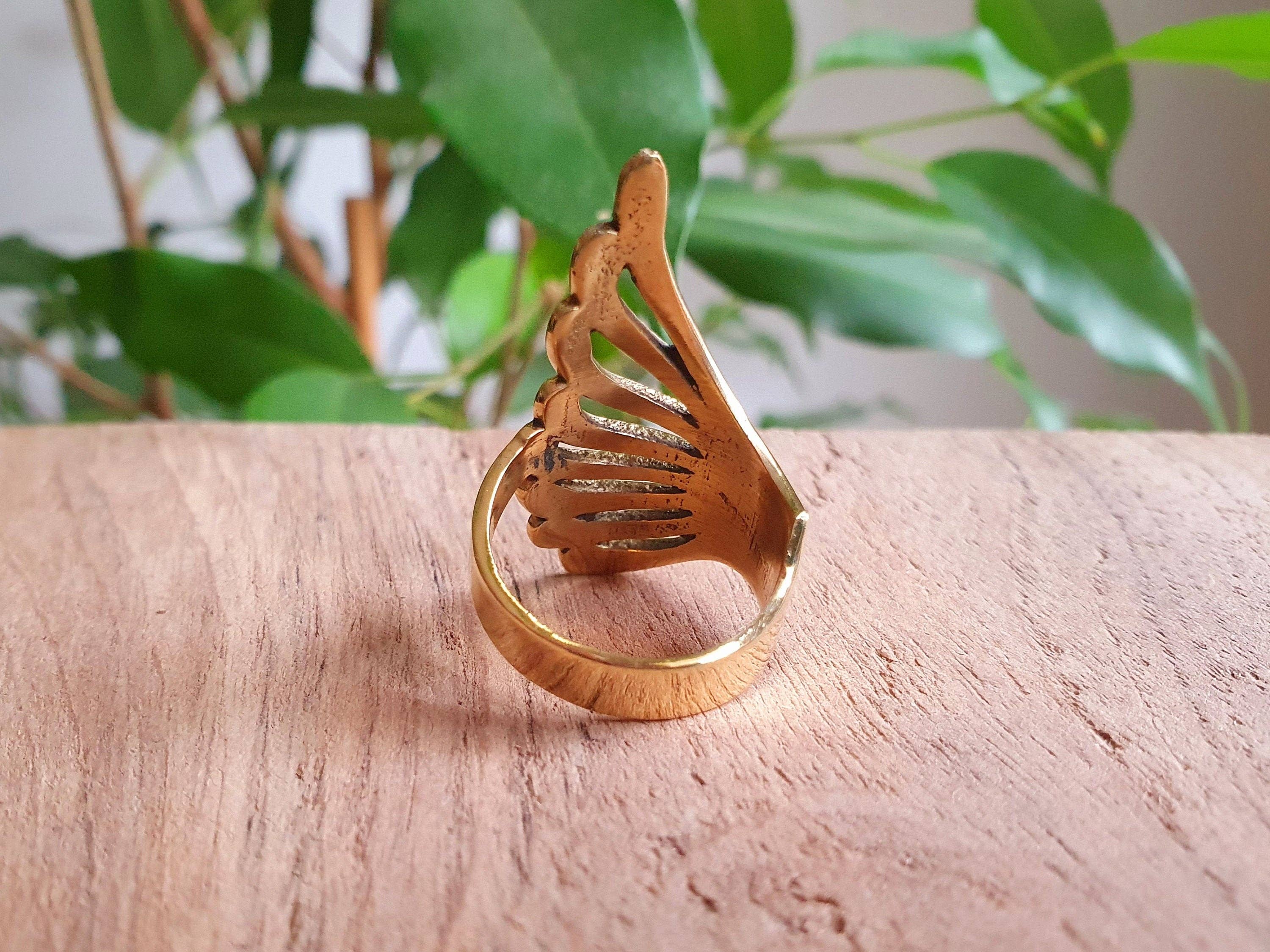 Kaali Boutique - Wholesale Band/Stacked Ring - Gold Angel Wings Ring / Brass / Ethnic, Geometric, rustic, yoga, hippie, gypsy, pretty, psy, boho, bohemian, festival4