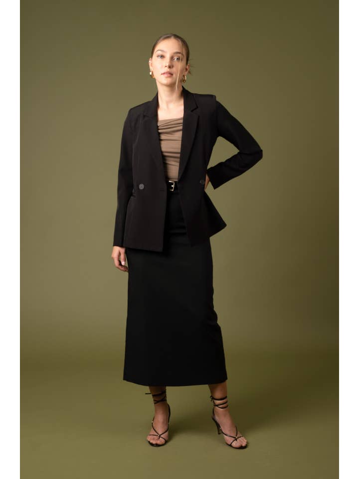 The Workshop Studio - Wholesale Jacket - Women's - SOLID DOUBLE BREASTED JACKET