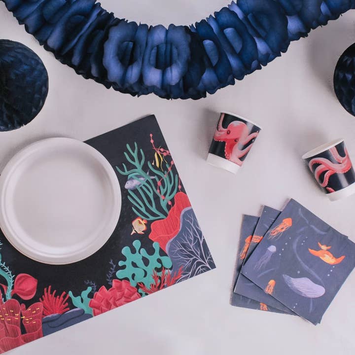 Juego de vajilla para fiesta Bajo el Mar (12 servicios) para venta al por mayor de Pico