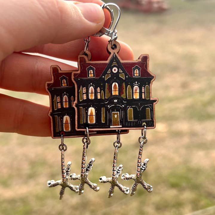 Glitter and Toadstools - Wholesale Dangle Earrings - Victorian Baba Yaga House Earrings 1
