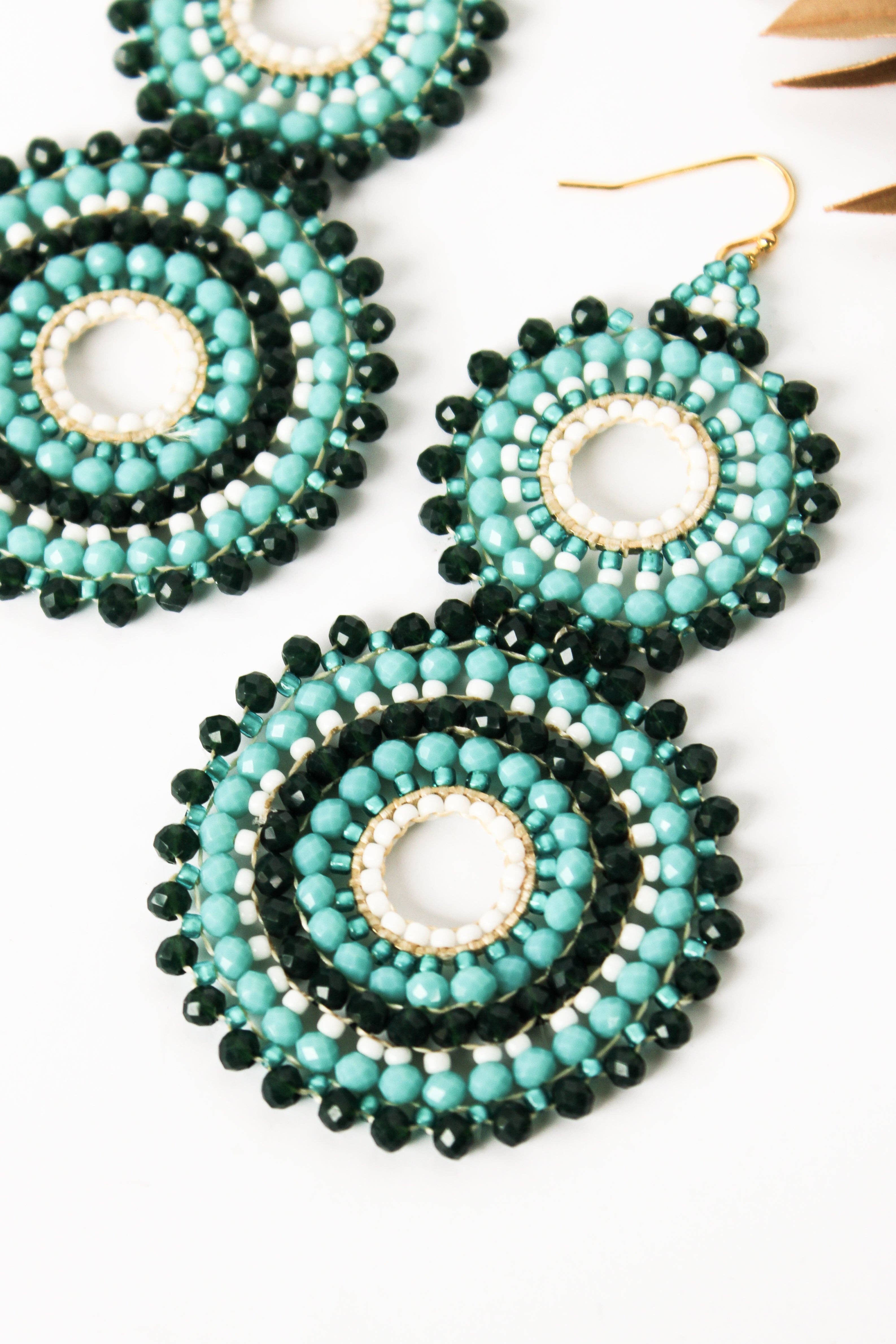 Bali Queen - Wholesale Dangle Earrings - Thai Crystal Double Circle Earrings16