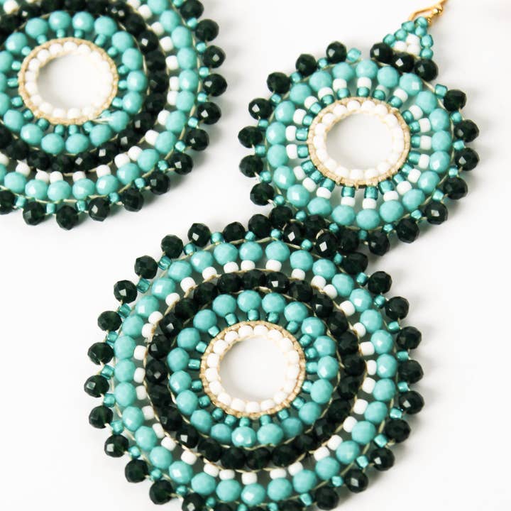 Bali Queen - Wholesale Dangle Earrings - Thai Crystal Double Circle Earrings16