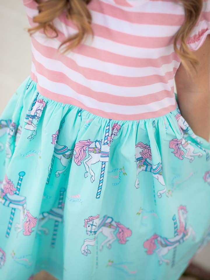Posh Pickle - Wholesale Dress - Kids - Carousel Short Sleeved Swing Dress9