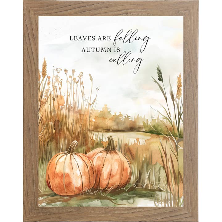 Summer Snow Art - Wholesale Wall Art Set - Leaves Art Falling Autumn Is Calling Fall Framed Art Sign 1