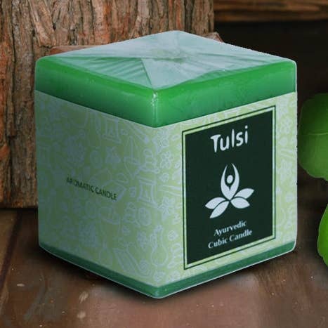Tulsi Ayurvedic Cubic Candle for wholesale by Incense Sticks