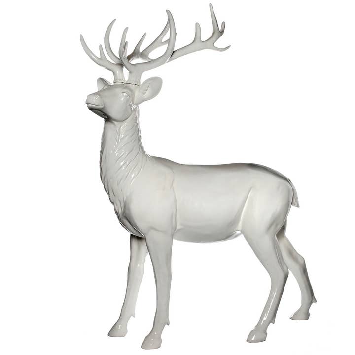 Resin 48″ Standing Modern Deer – White for wholesale by CMC Wholesale
