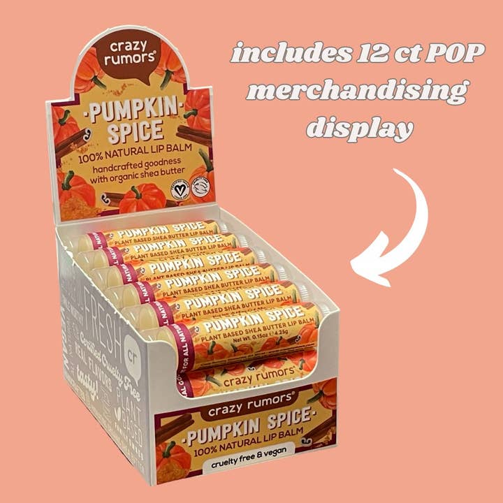 Crazy Rumors - Wholesale Lip Balm - All Natural, Vegan Pumpkin Spice Lip Balm - Seasonal1
