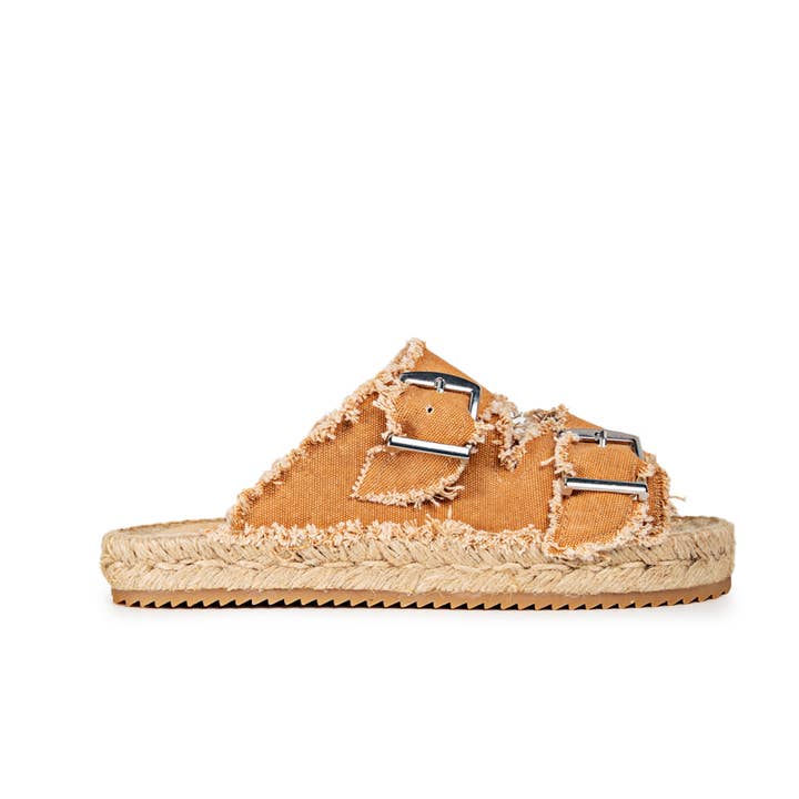 Conquista Champagne flat sandals for wholesale by Ibiza's Heritage