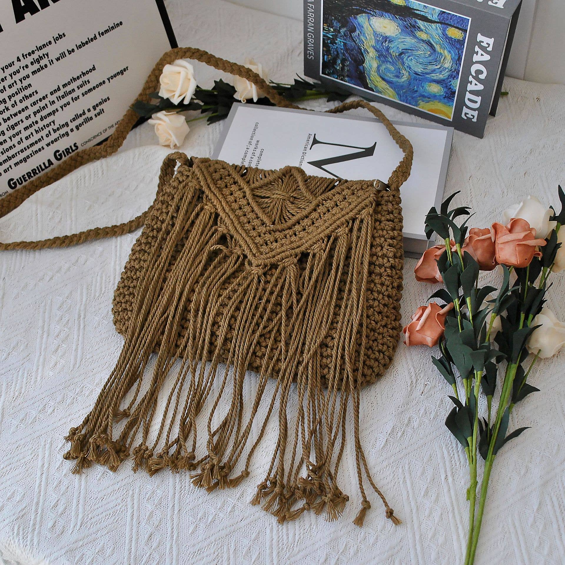 EmberLoom - Wholesale Crossbody Bag - Women's - Elegant Macramé Fringe Crossbody Bag3