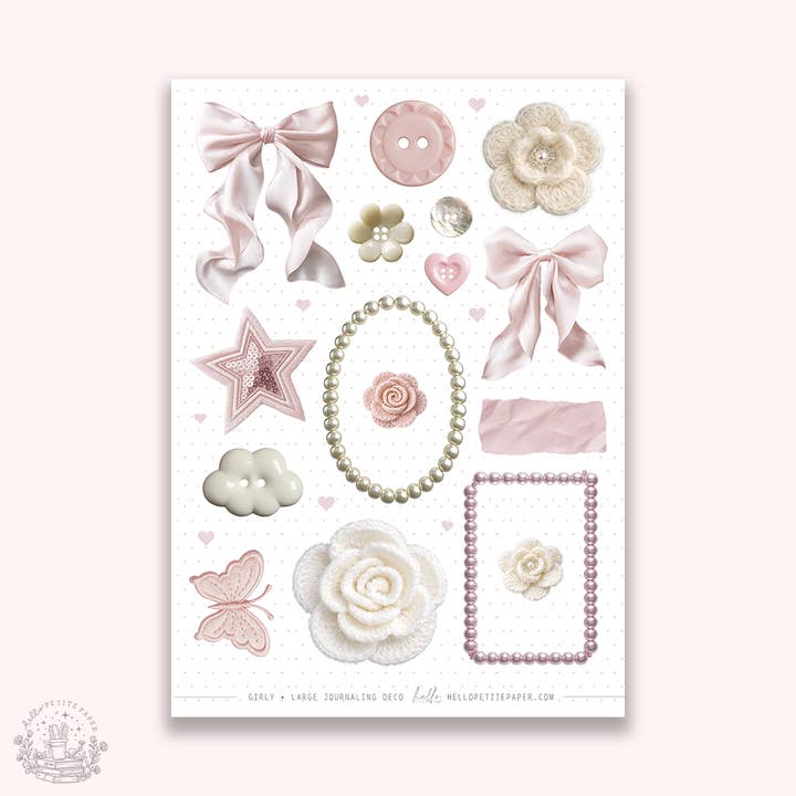Large Journaling deco stickers - Girly for wholesale by Hello Petite Paper