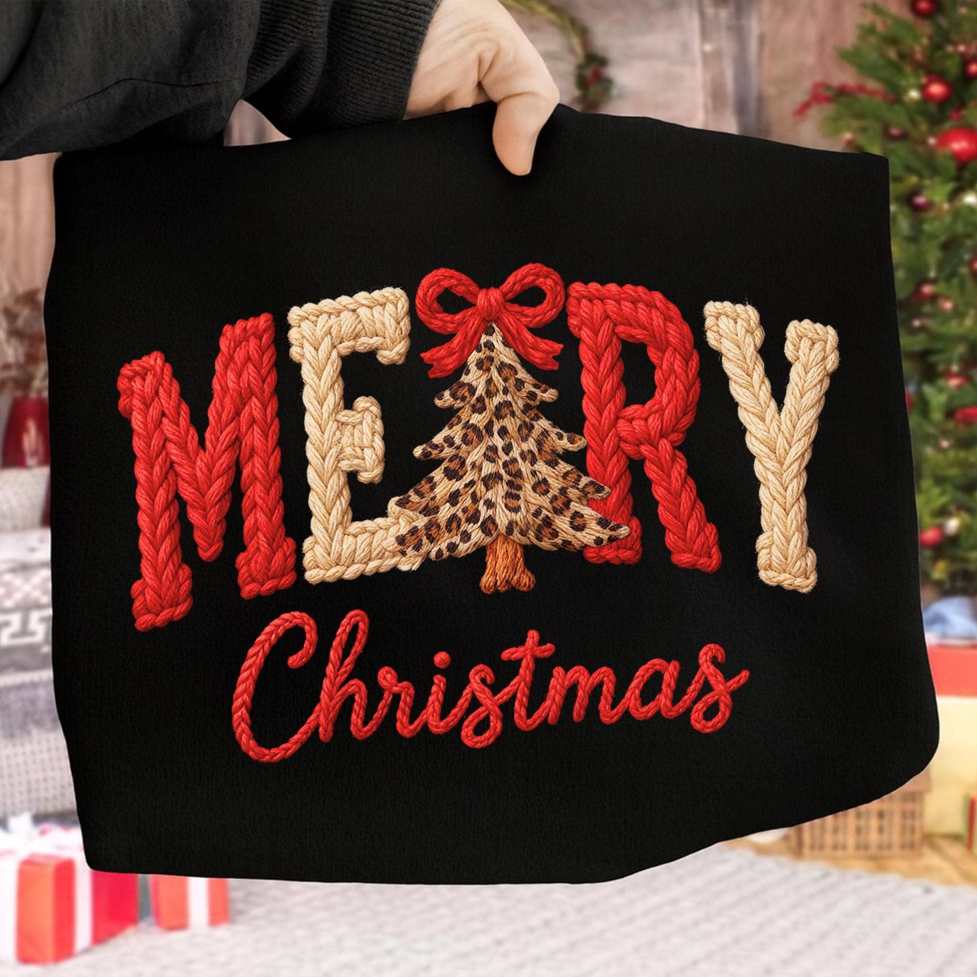 DLT Ecommerce - Vendita all'ingrosso Maglietta stampata - Donna - Maglia di Natale con filato finto, maglione con albero di Natale in filato6