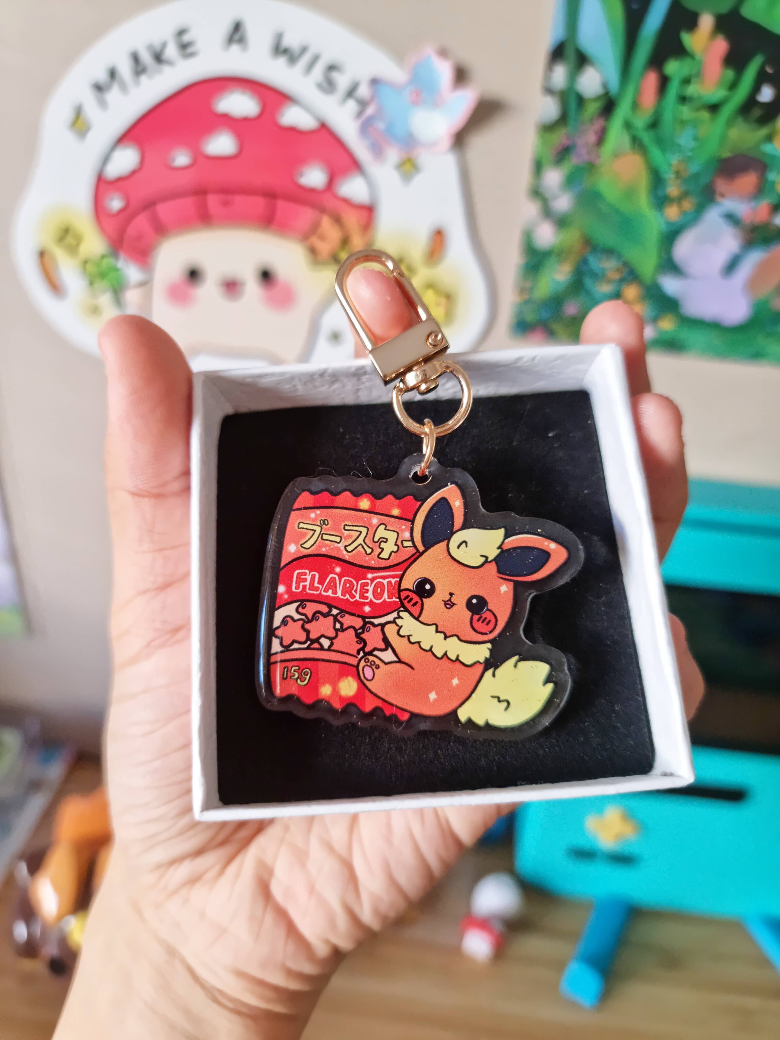 Bizzare Blue - Wholesale Keychain - Women's - Flareon Pokemon Snack 2.5" Keychain2